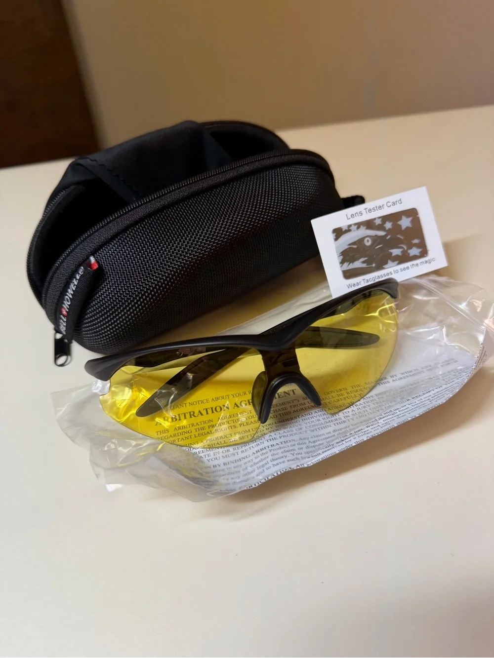 New Bell Howell Yellow Lens Tacglasses with Protective Case